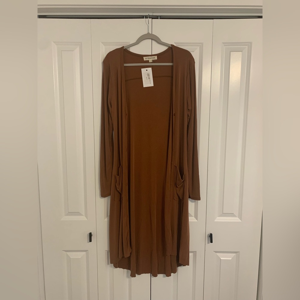 By Together Ribbed Modal Cardigan.  Size Large.